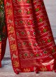 Green And Red Art Dola Silk Saree